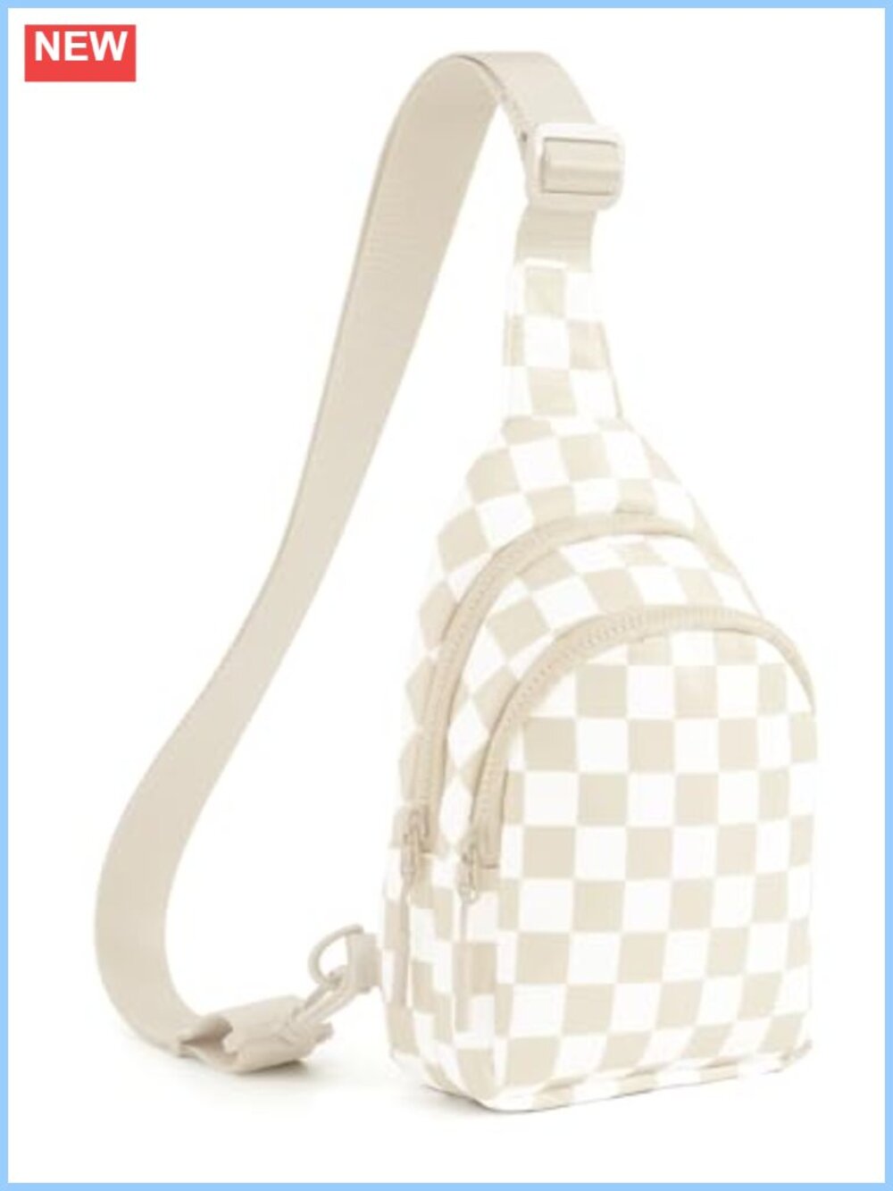 Checkered Sling Bag Crossbody Chest Bag Small Backpack for Women